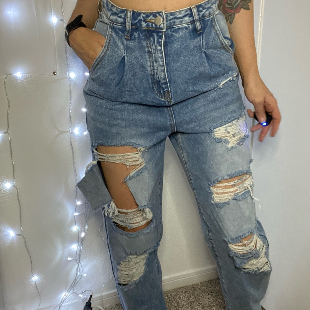 Distressed jeans